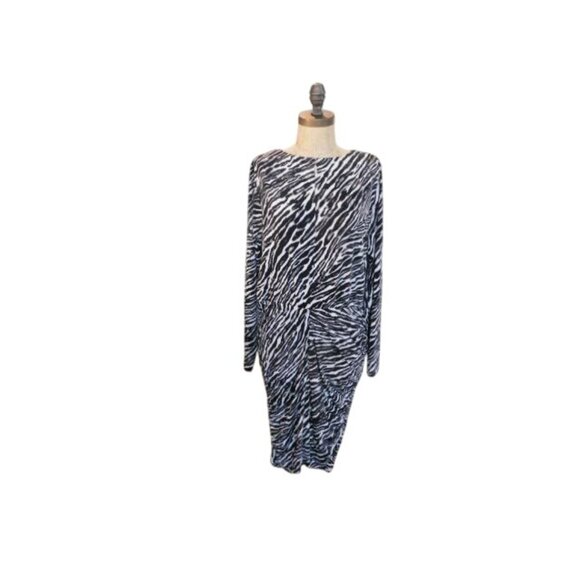 Michael Kors Sze 1X Plus Size Animal Print Slinky Stretchy Dress NWT $120 - Picture 1 of 2
